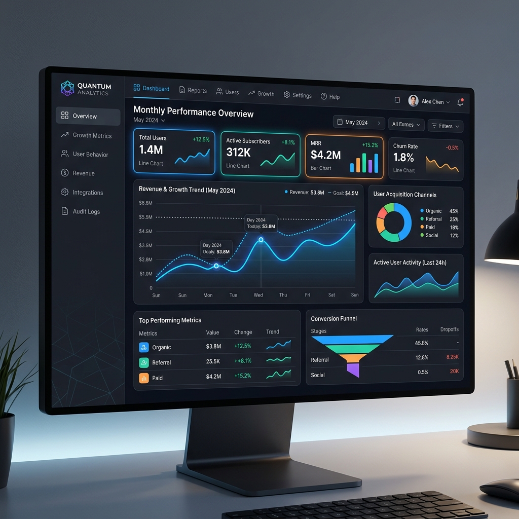 Business management system dashboard